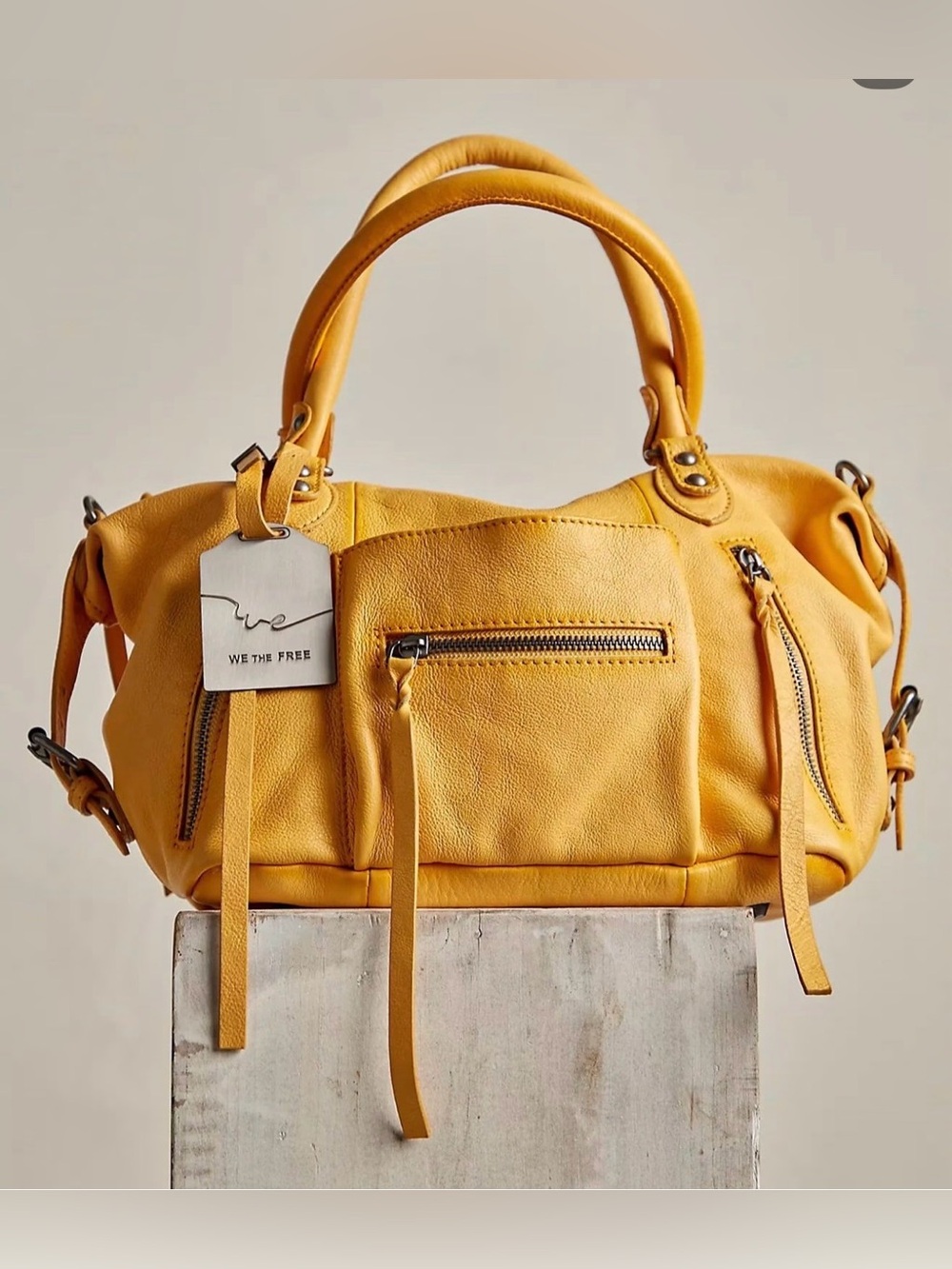 New! Free People baby Emerson tote in Sunset Yellow